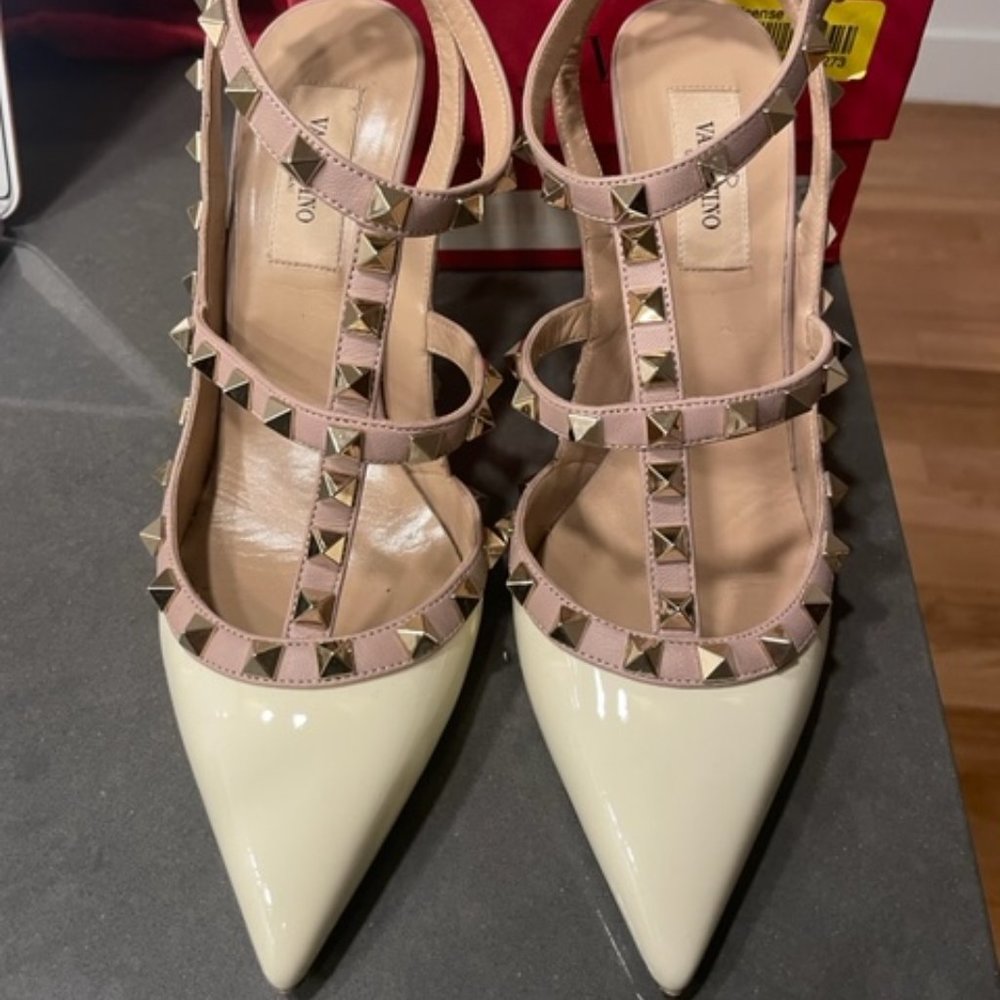 Valentino Rockstud Slingback Patent High-Heel Pumps Size 37